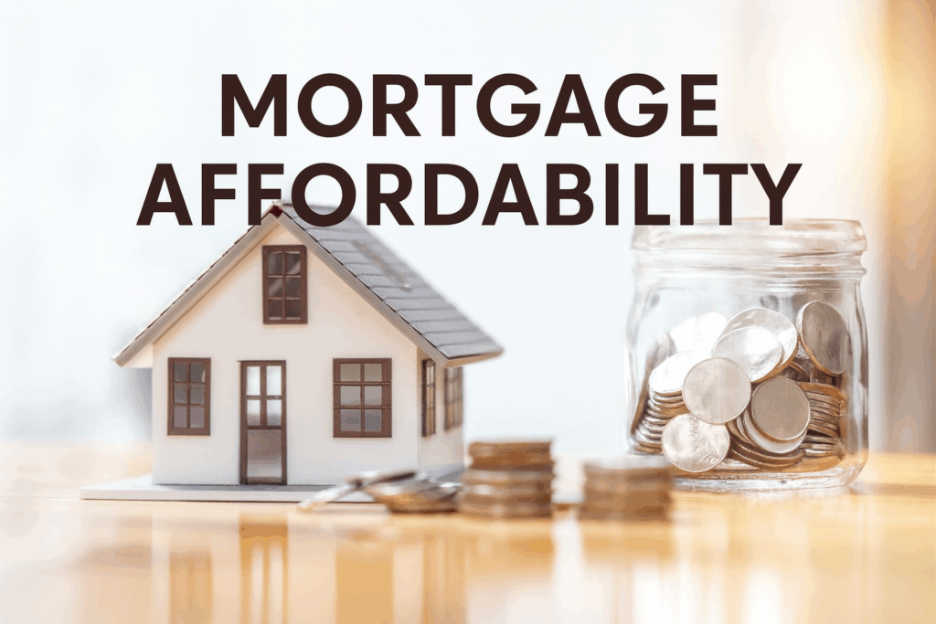 Mortgage affordability: house model and coins