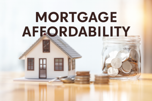 Mortgage affordability: house model and coins