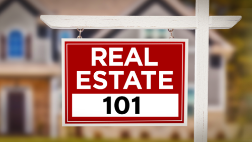 Real Estate 101 sign in front yard